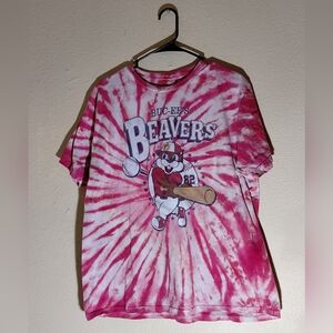 Buc-ee's Beaver Baseball Tie-Dye Tshirt. Size Large.